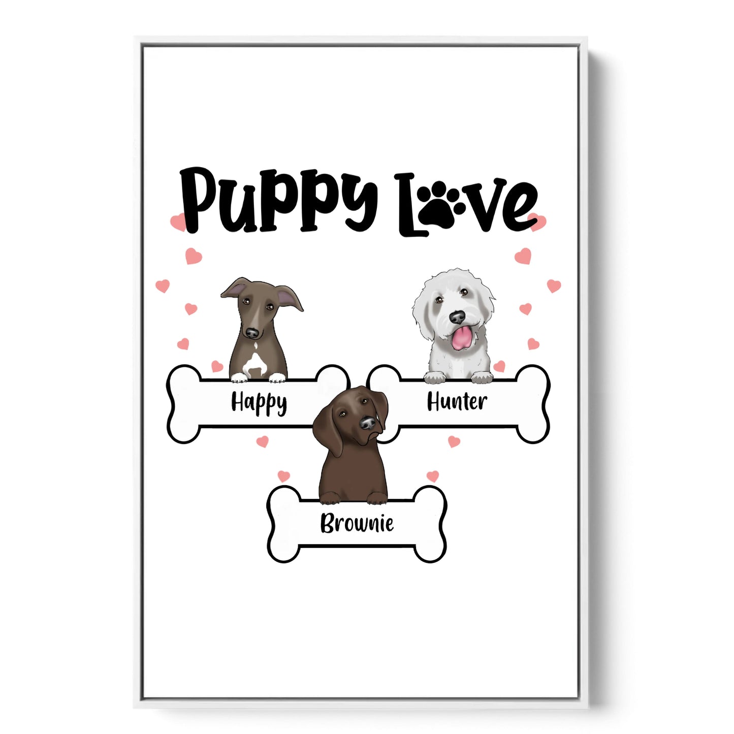 Puppy Love - Personalized Canvas Wall Art