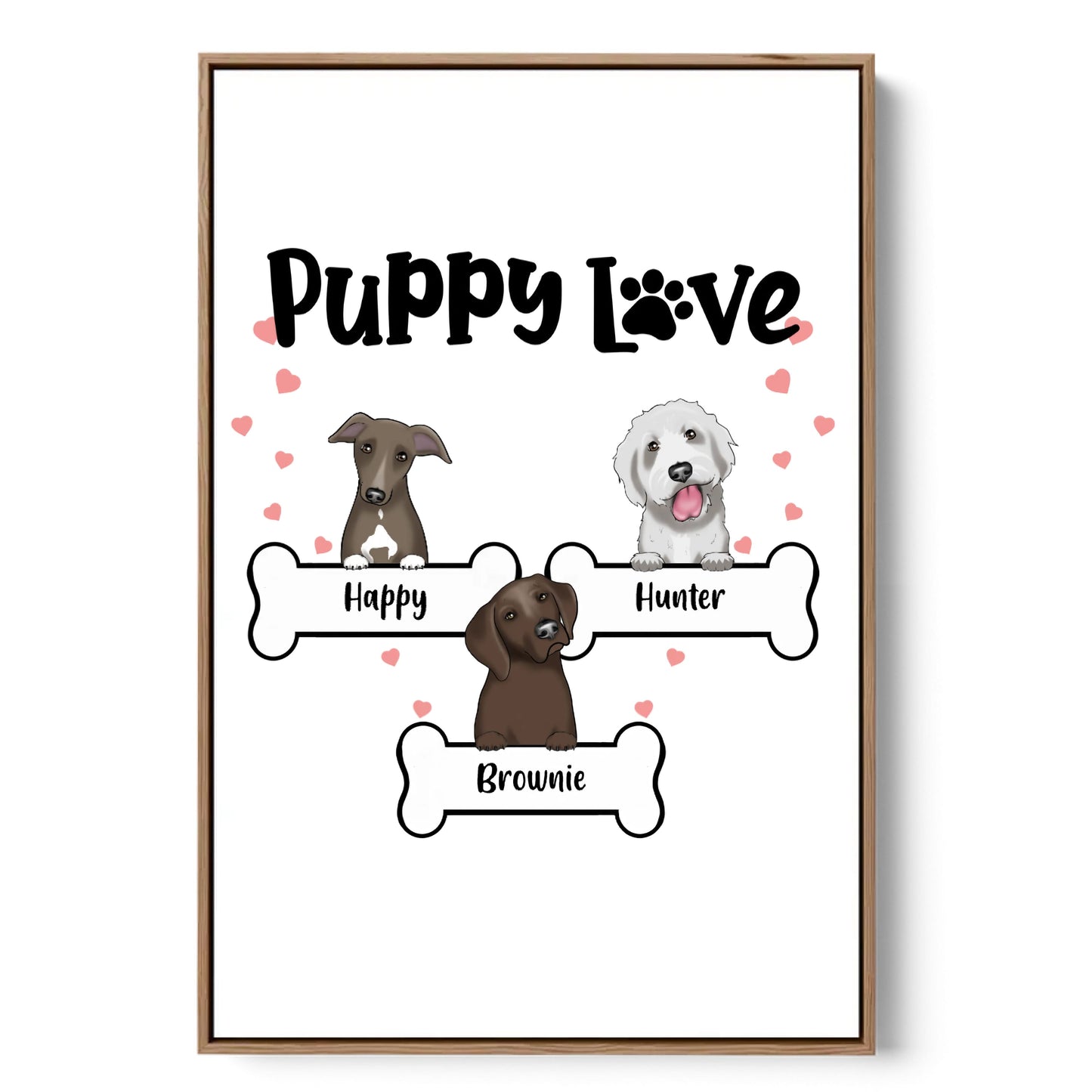 Puppy Love - Personalized Canvas Wall Art