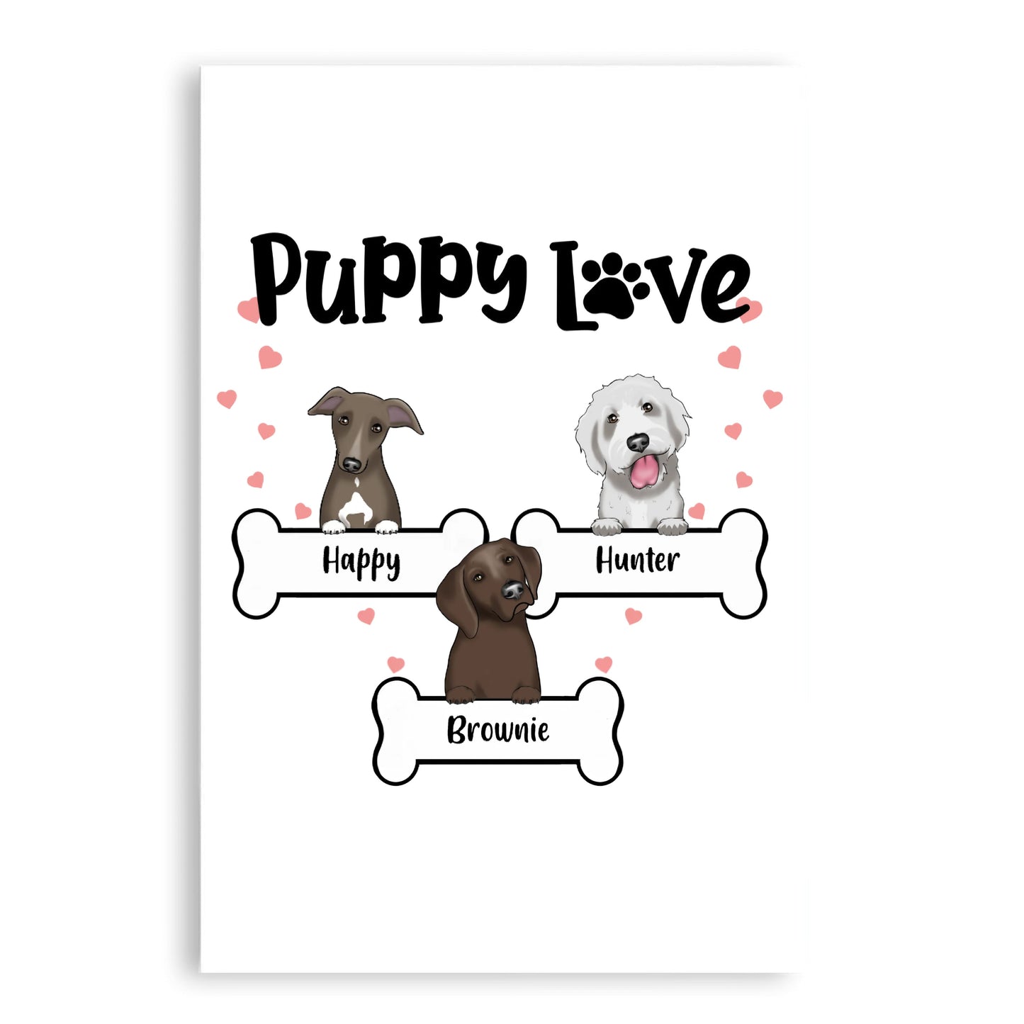 Puppy Love - Personalized Canvas Wall Art