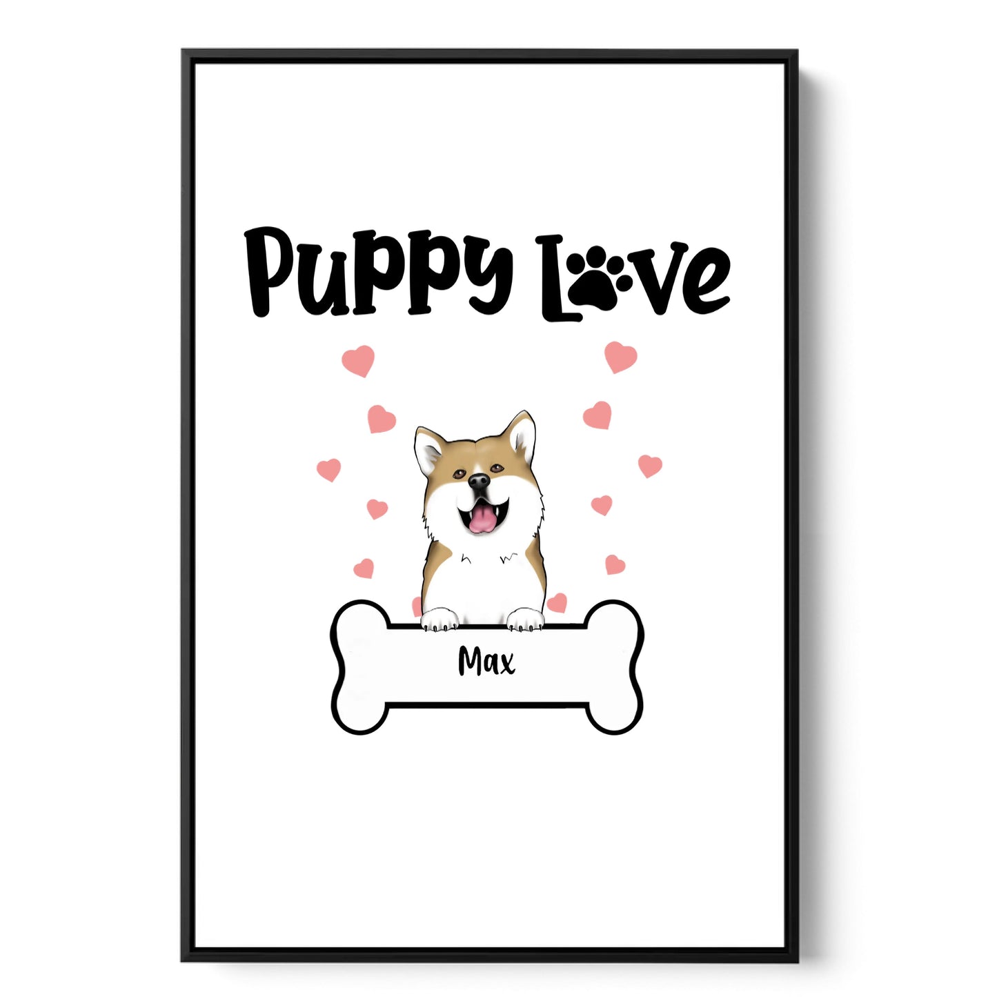 Puppy Love - Personalized Canvas Wall Art