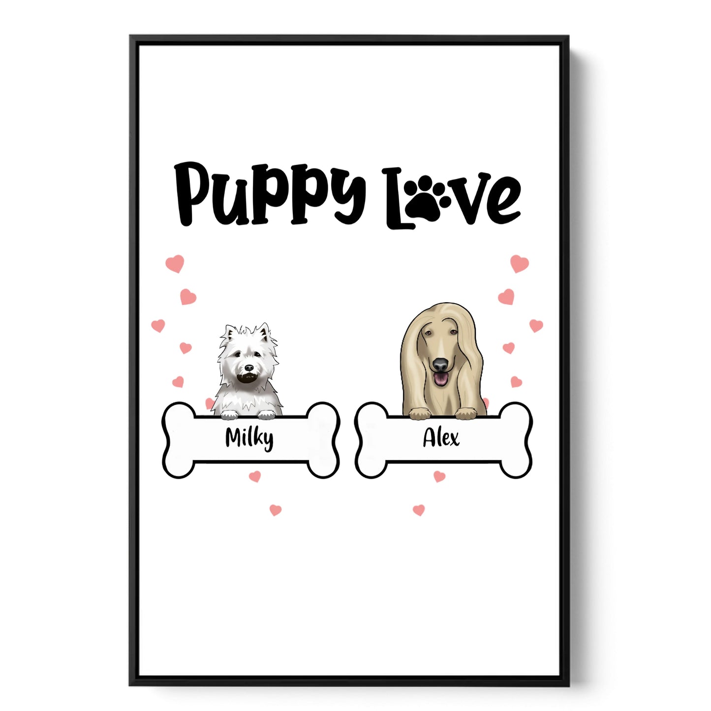 Puppy Love - Personalized Canvas Wall Art