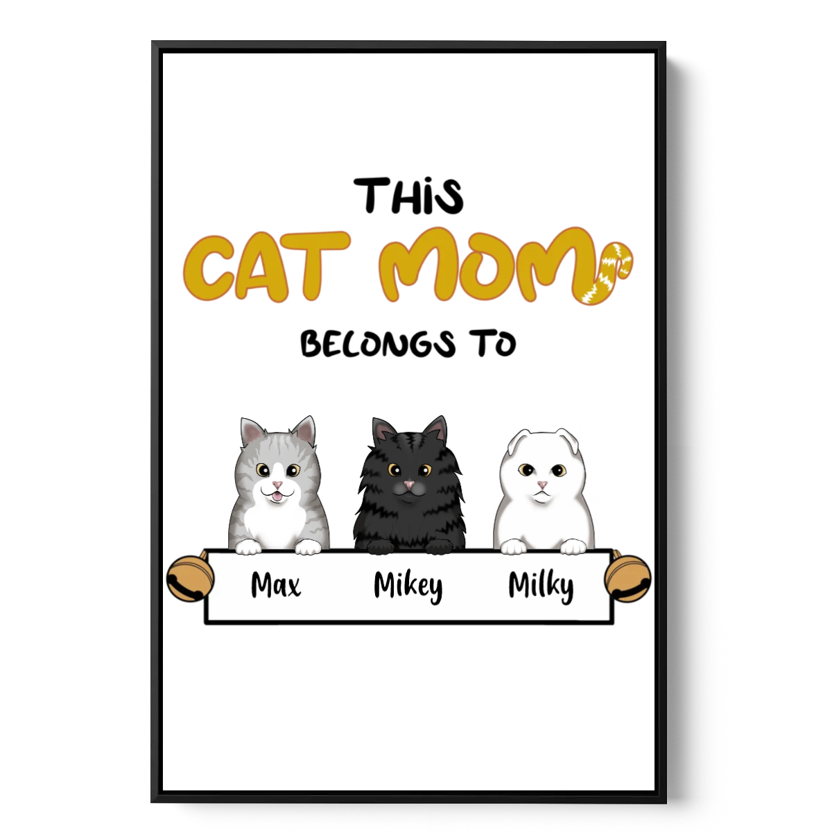 This Cat Mom Belongs To - Personalized Canvas Wall Art