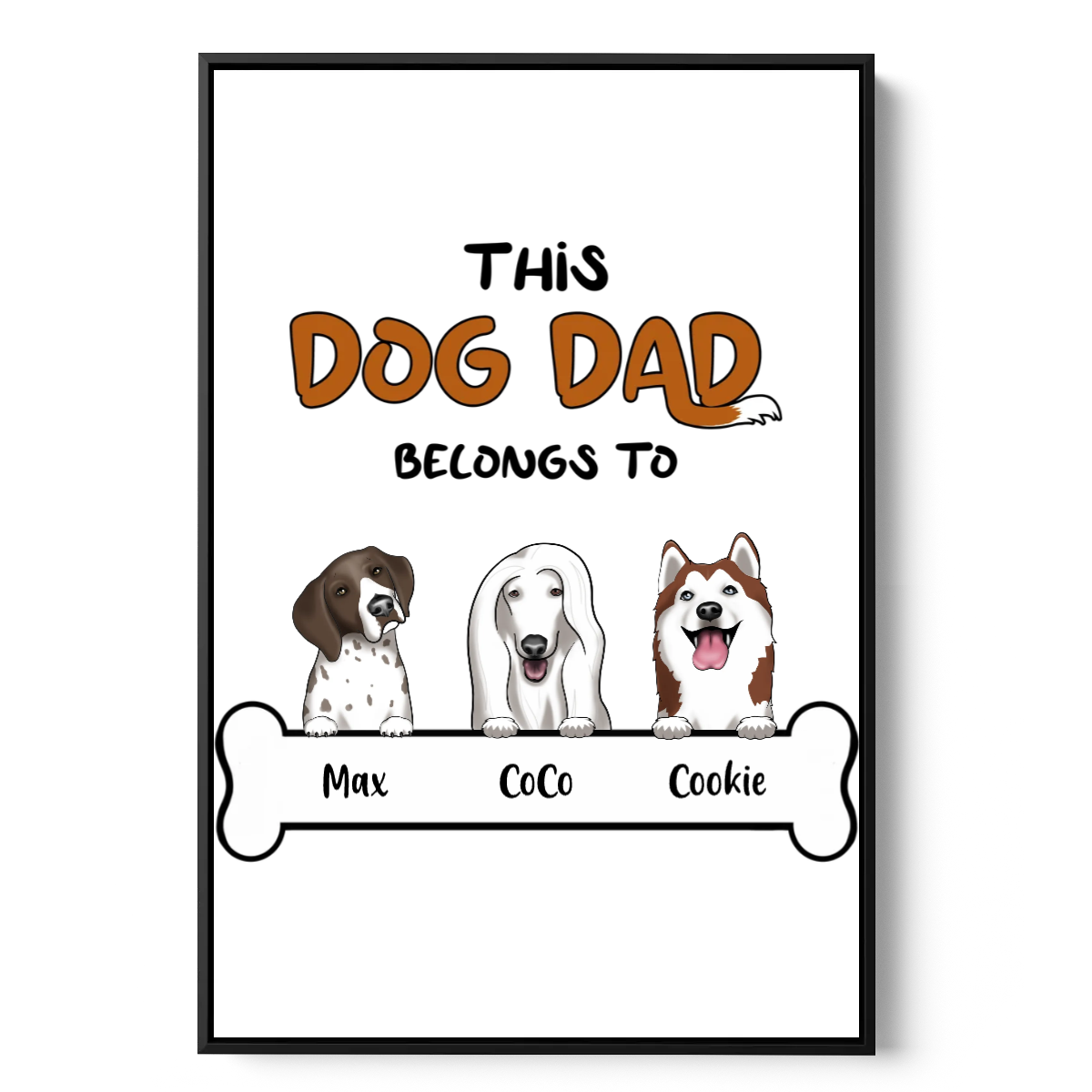 This Dog Dad Belongs To - Personalized Canvas Wall Art