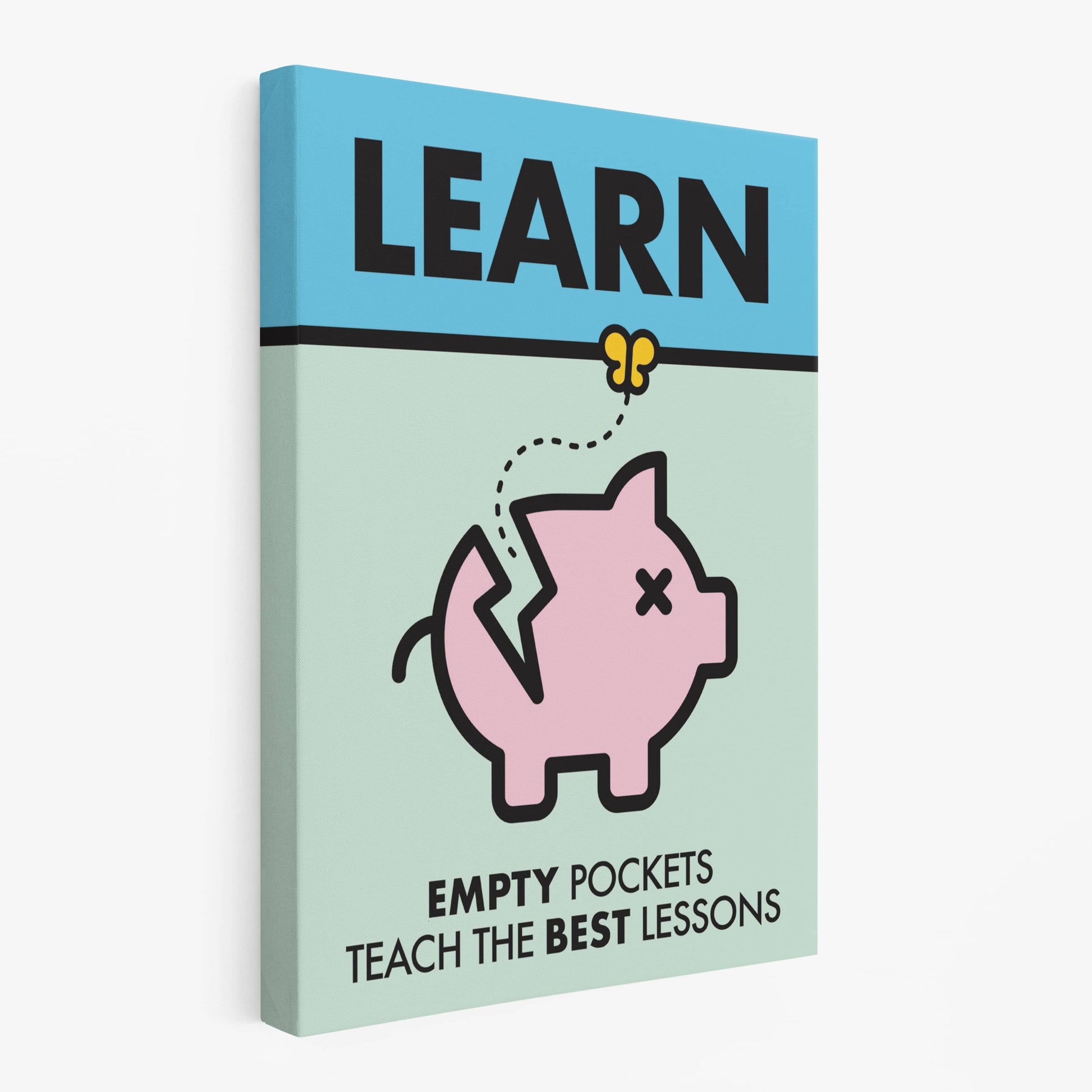 RYCANVAS Learn Empty Pockets Teach The Best Lessons Motivational Canvas Wall Art - Office Millionaire Pop Art Alec Monopoly Decor