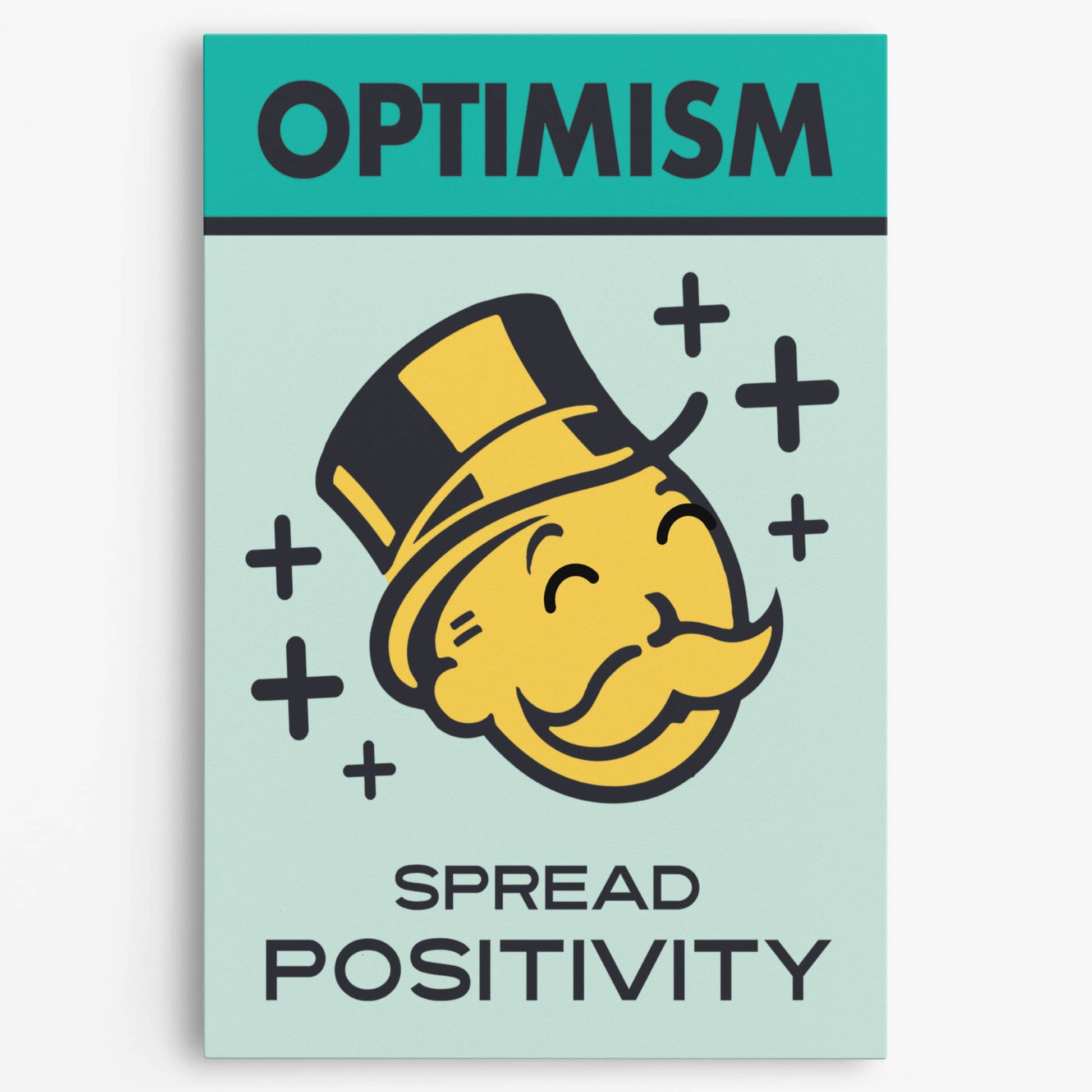 RYCANVAS Optimism Spread Positivity Motivational Canvas Wall Art - Office Millionaire Pop Art Alec Monopoly Decor