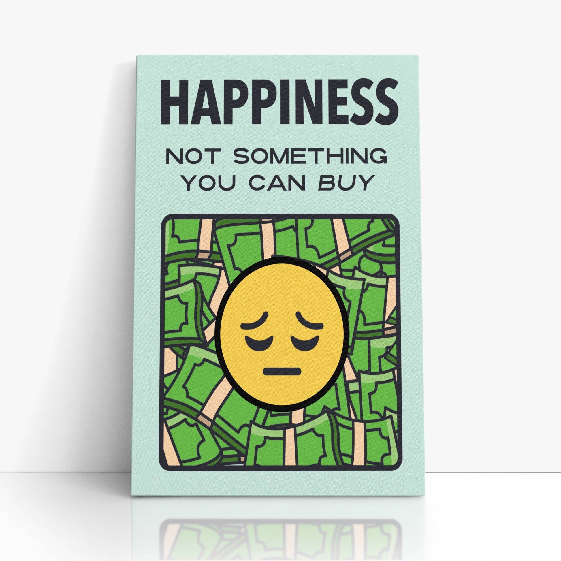 RYCANVAS Happiness Not Something You Can Buy Motivational Canvas Wall Art - Office Millionaire Pop Art Alec Monopoly Decor