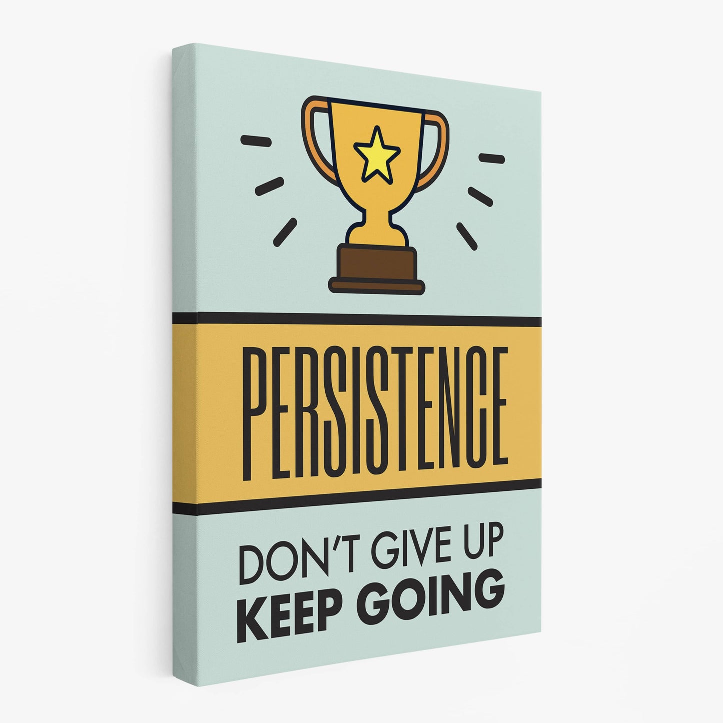 RYCANVAS Persistence - Don't Give Up Keep Going Champion Motivational Canvas Wall Art - Office Millionaire Pop Art Alec Monopoly Decor