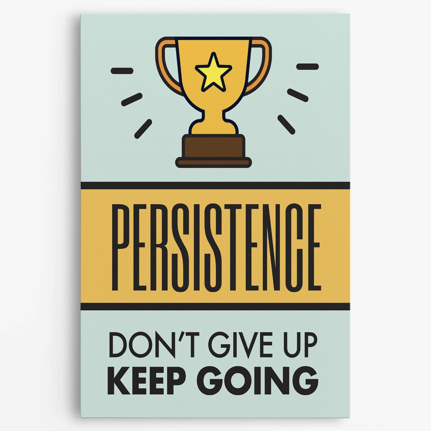 RYCANVAS Persistence - Don't Give Up Keep Going Champion Motivational Canvas Wall Art - Office Millionaire Pop Art Alec Monopoly Decor