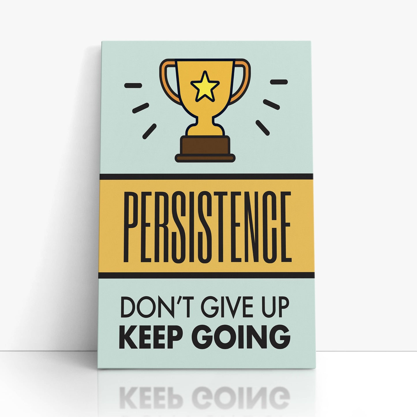 RYCANVAS Persistence - Don't Give Up Keep Going Champion Motivational Canvas Wall Art - Office Millionaire Pop Art Alec Monopoly Decor