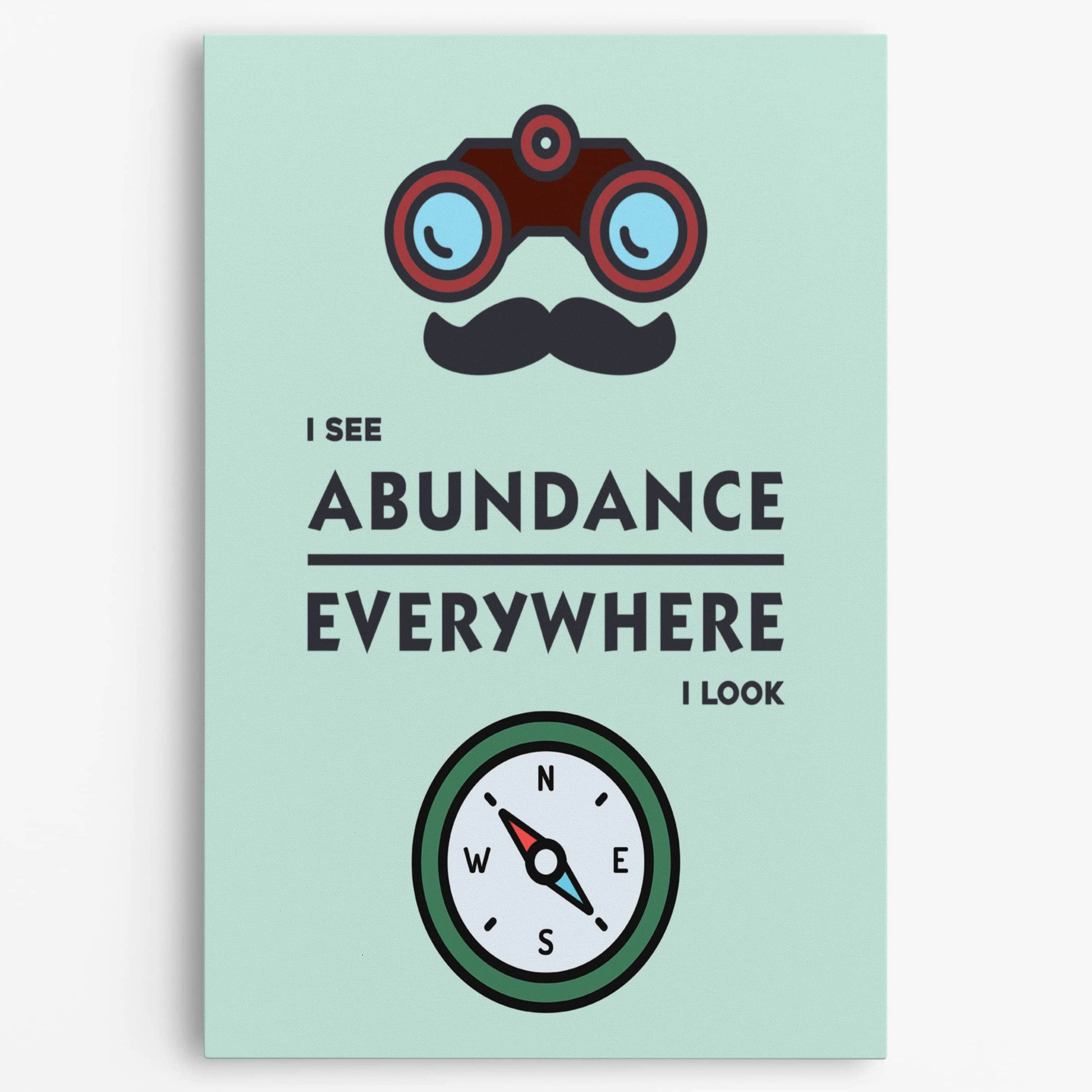 RYCANVAS I See Abundance Everywhere I Look Motivational Canvas Wall Art - Office Millionaire Pop Art Alec Monopoly Decor