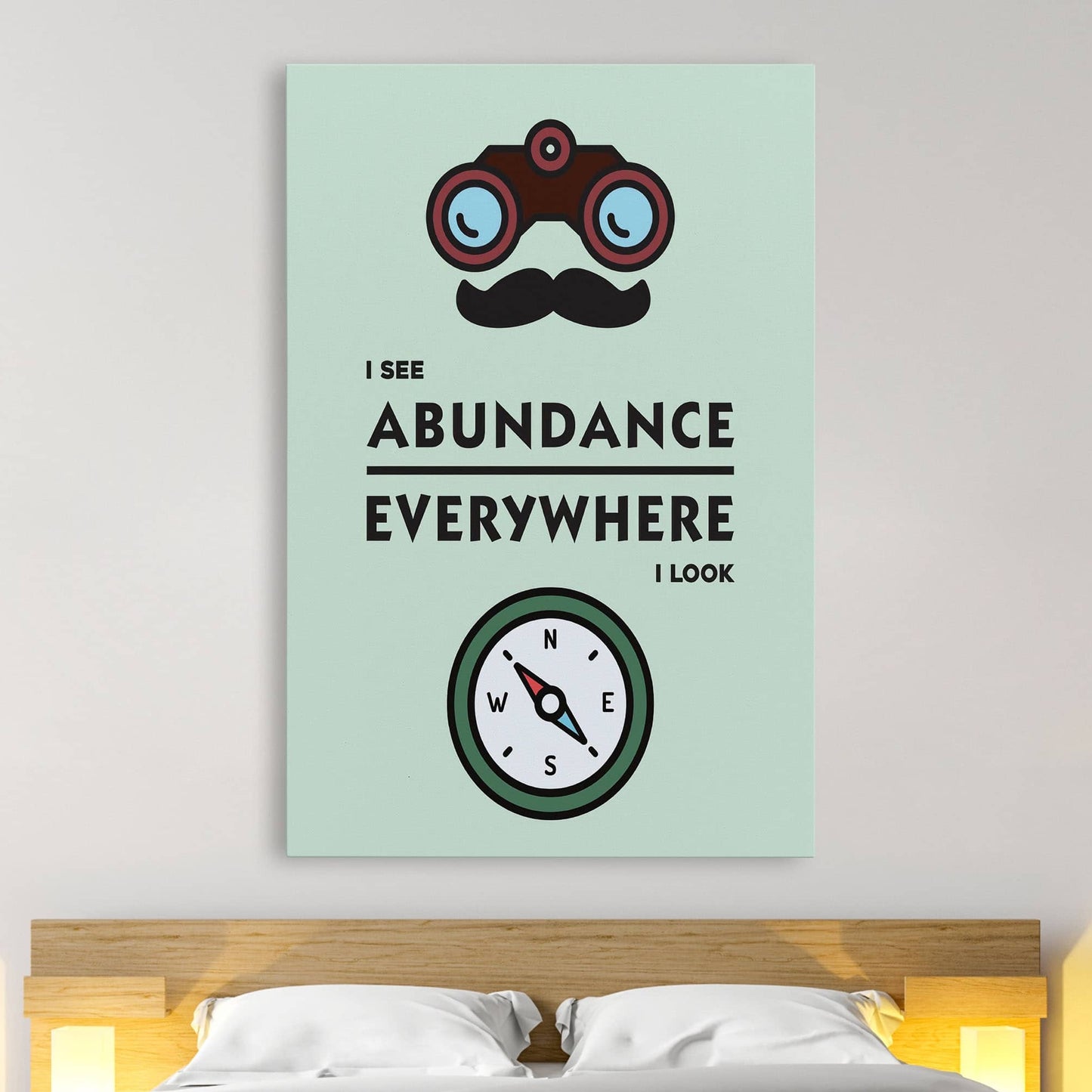 RYCANVAS I See Abundance Everywhere I Look Motivational Canvas Wall Art - Office Millionaire Pop Art Alec Monopoly Decor