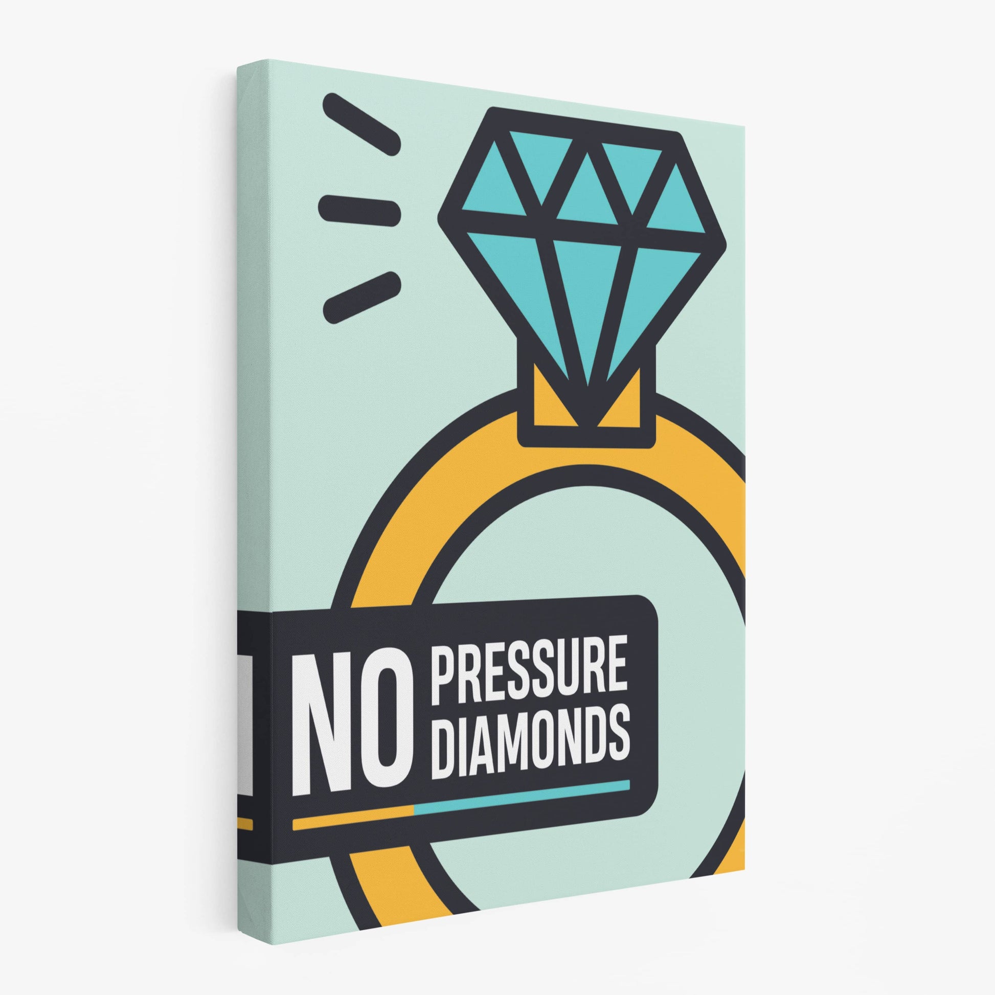 RYCANVAS No Pressure Diamonds Motivational Canvas Wall Art - Office Millionaire Pop Art Alec Monopoly Decor