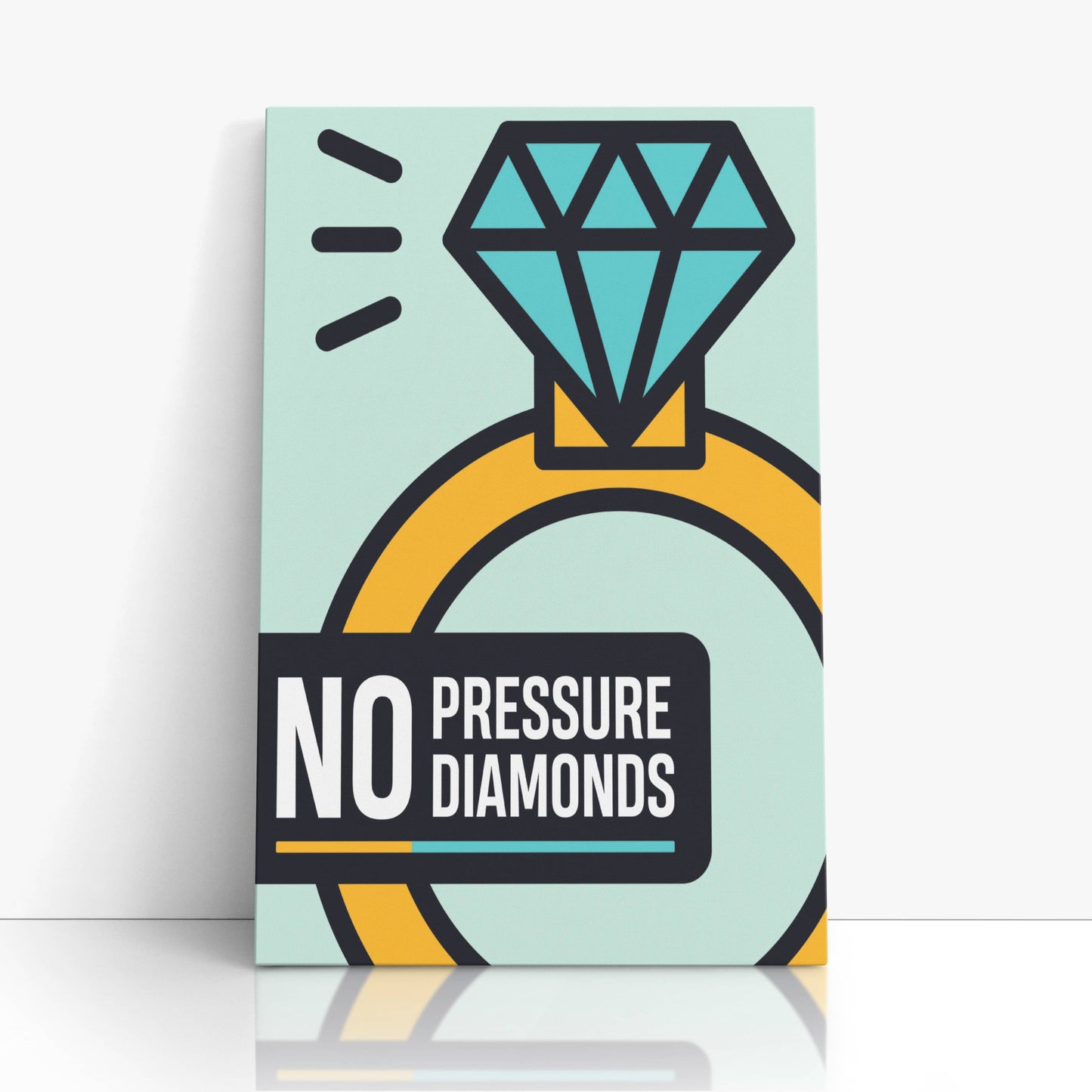 RYCANVAS No Pressure Diamonds Motivational Canvas Wall Art - Office Millionaire Pop Art Alec Monopoly Decor