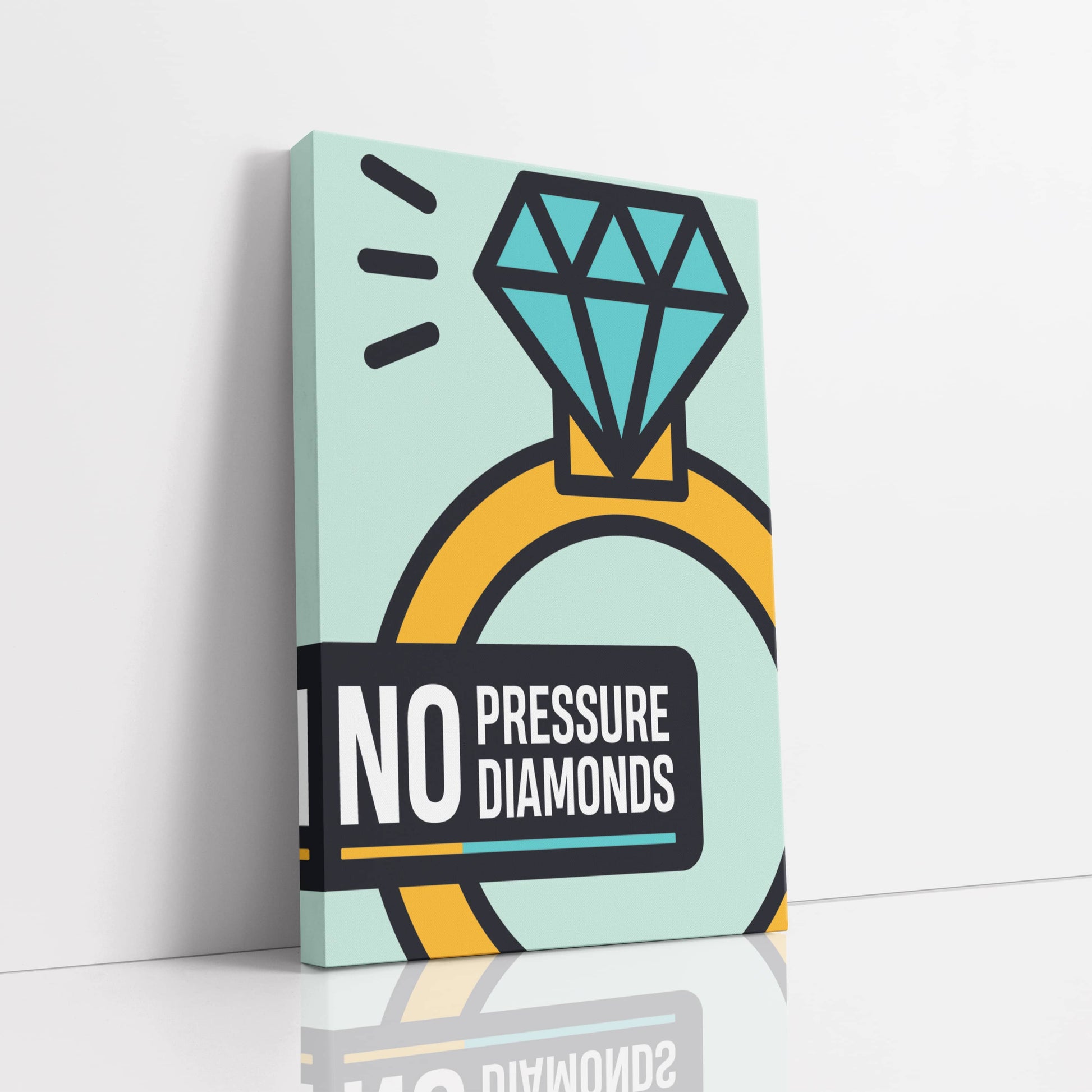 RYCANVAS No Pressure Diamonds Motivational Canvas Wall Art - Office Millionaire Pop Art Alec Monopoly Decor