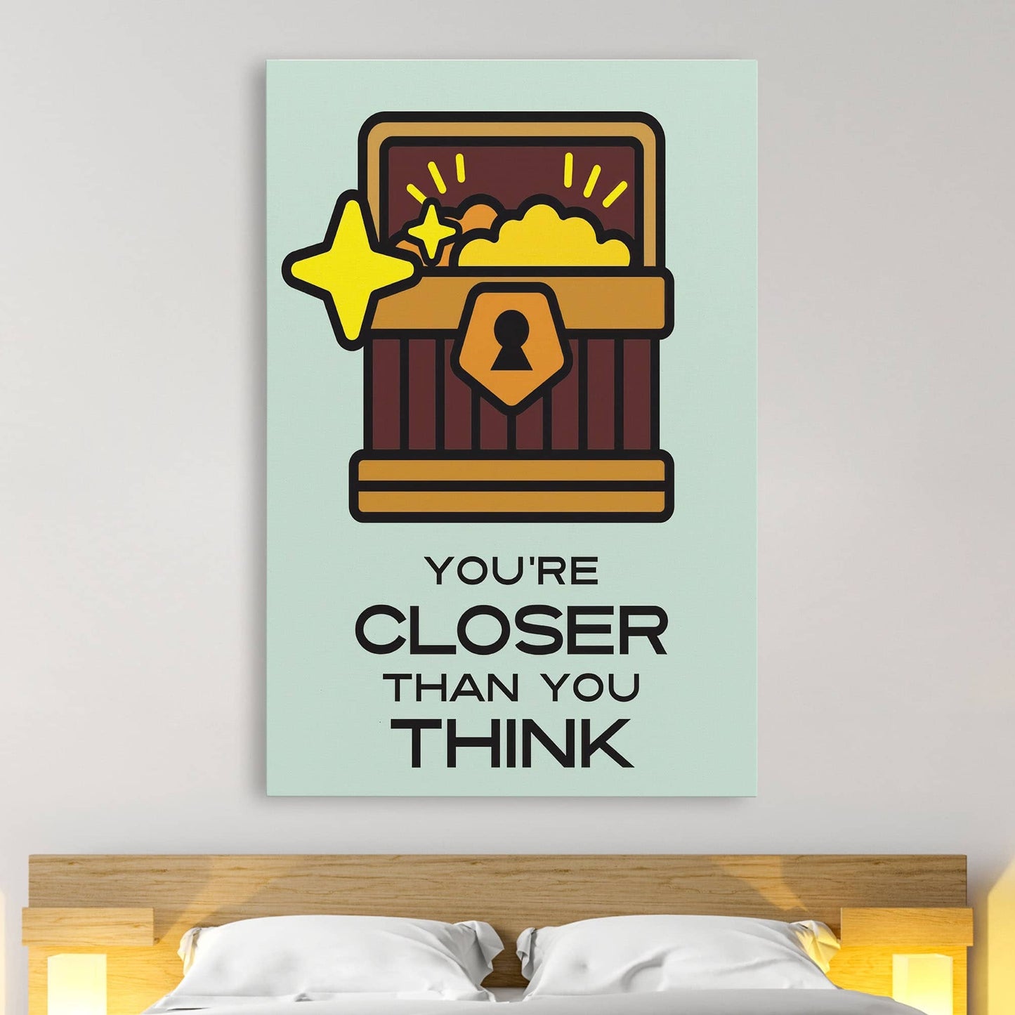 RYCANVAS You're Closer Than You Think Motivational Canvas Wall Art - Office Millionaire Pop Art Alec Monopoly Decor