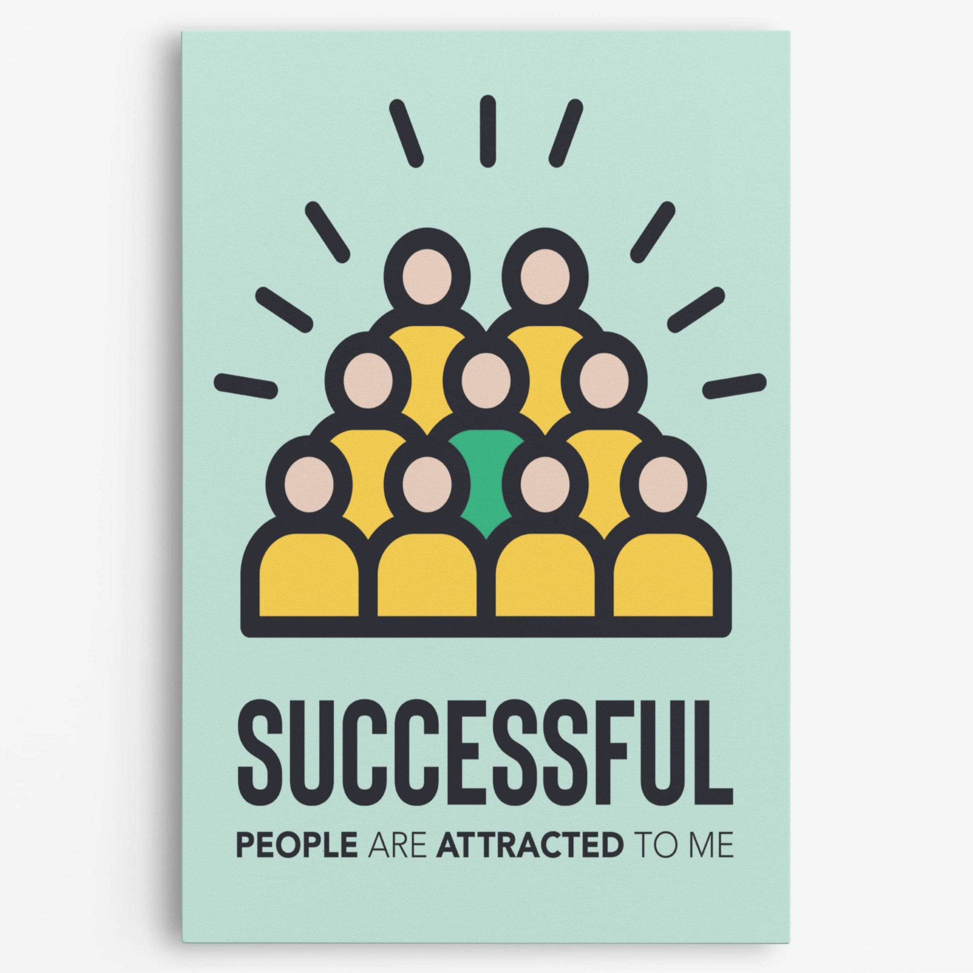 RYCANVAS Successful People Are Attracted To Me Motivational Canvas Wall Art - Office Millionaire Pop Art Alec Monopoly Decor