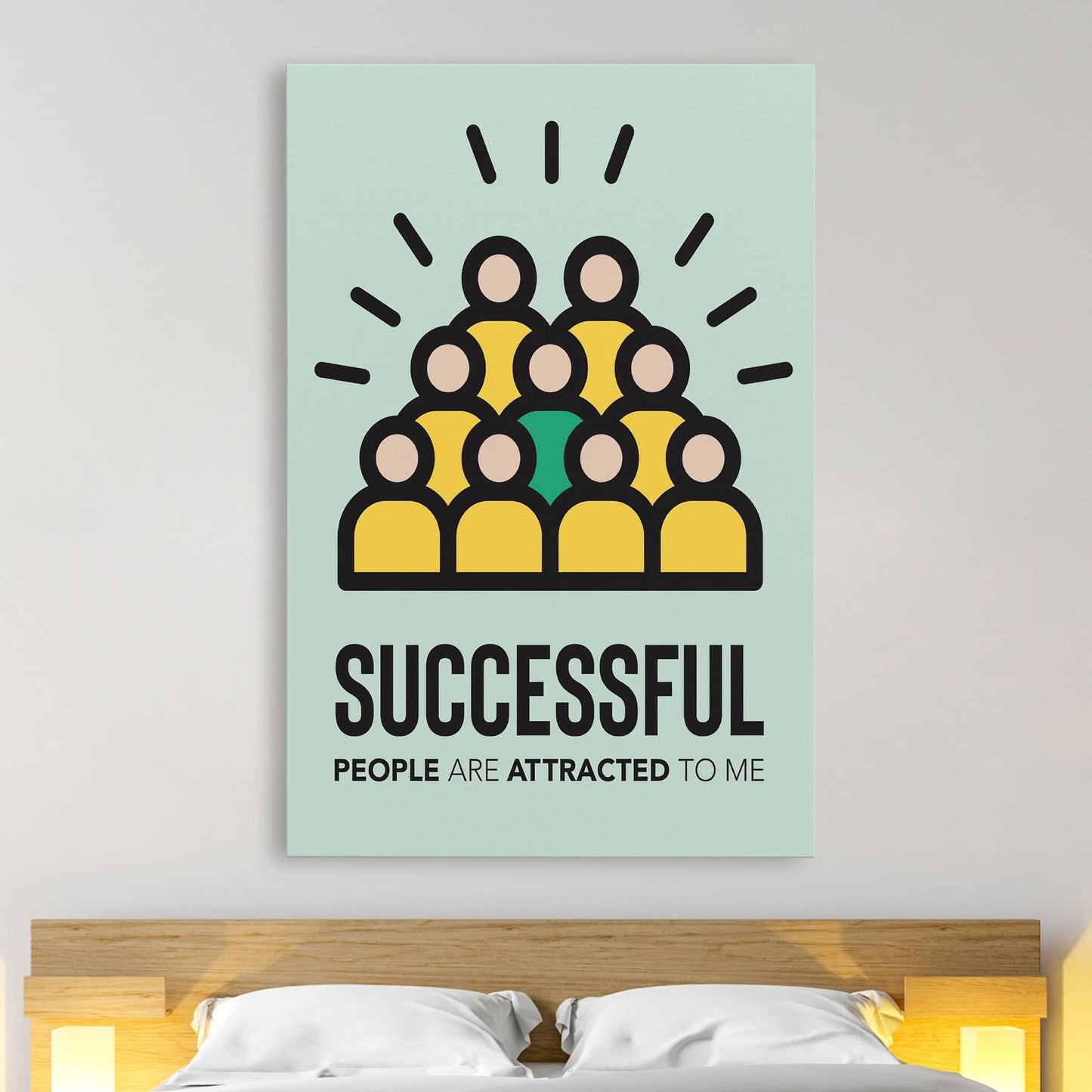 RYCANVAS Successful People Are Attracted To Me Motivational Canvas Wall Art - Office Millionaire Pop Art Alec Monopoly Decor