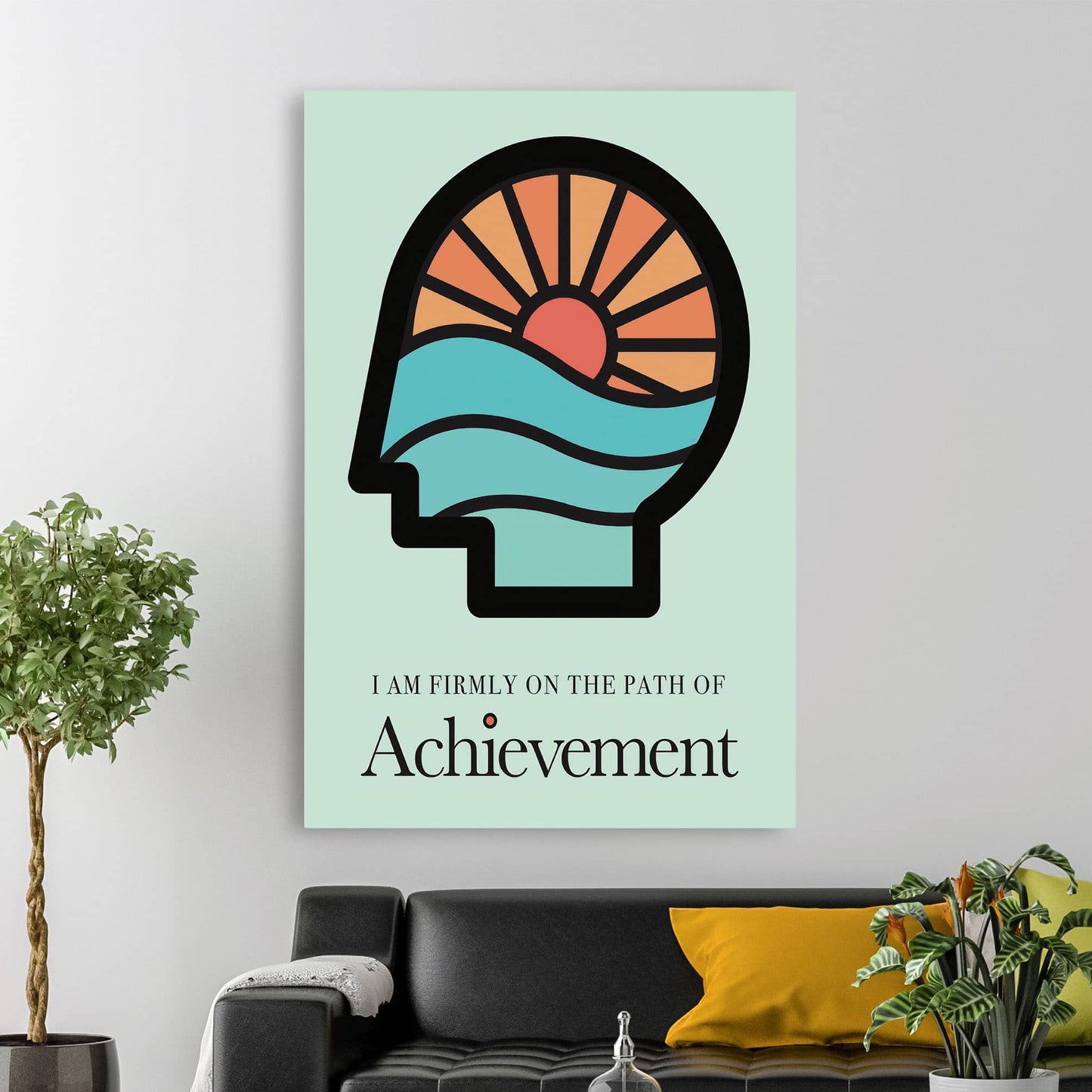 RYCANVAS I Am Firmly On The Path Of Achievement Motivational Canvas Wall Art - Office Millionaire Pop Art Alec Monopoly Decor