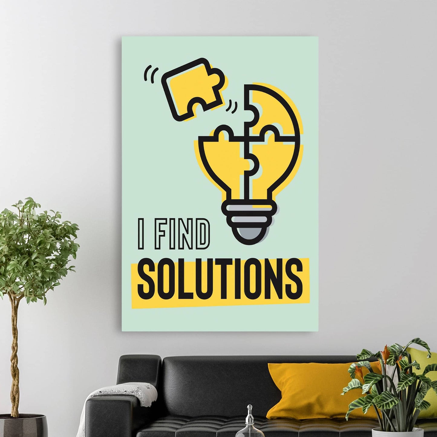 RYCANVAS I Powerfully Envision What I Want Motivational Canvas Wall Art - Office Millionaire Pop Art Alec Monopoly Decor