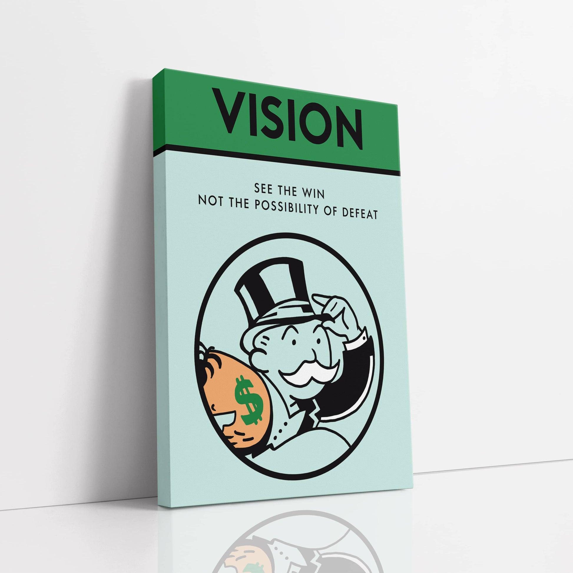 RYCANVAS Vision See The Win Not The Possibility Of Defeat Motivational Canvas Wall Art - Office Millionaire Pop Art Alec Monopoly Decor