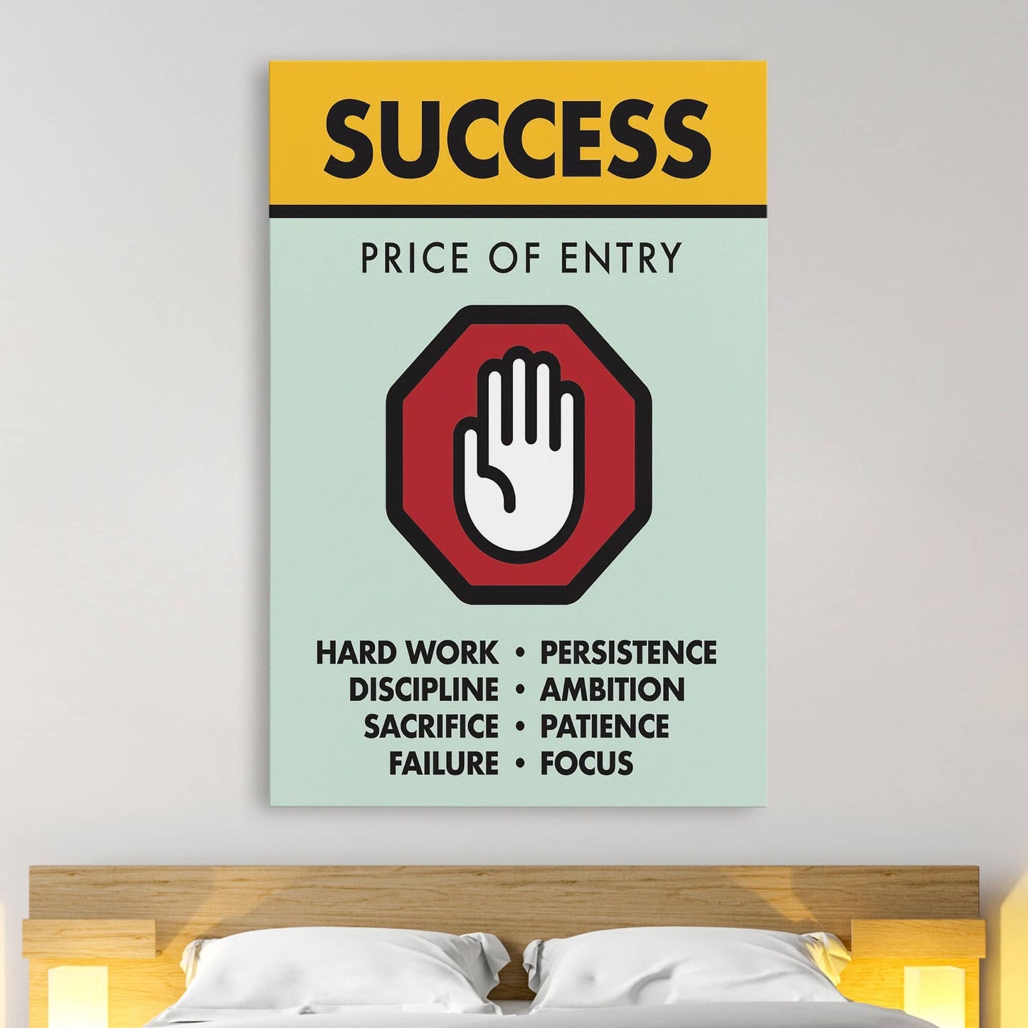 RYCANVAS Success Price Of Entry Motivational Canvas Wall Art - Office Millionaire Pop Art Alec Monopoly Decor