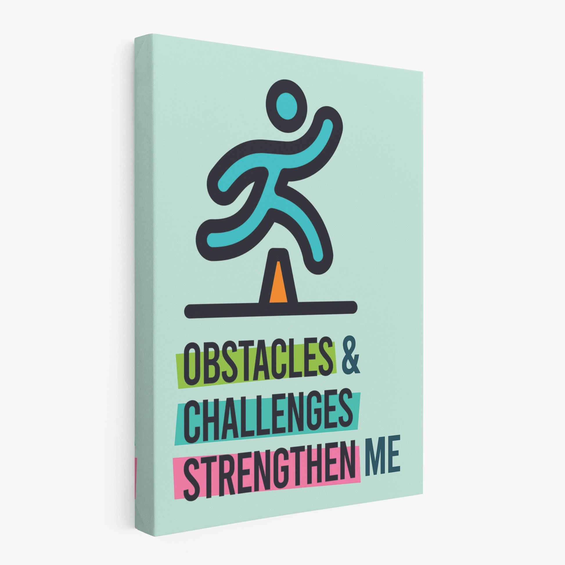 RYCANVAS Obstacles And Challenges Strengthen Me Motivational Canvas Wall Art - Office Millionaire Pop Art Alec Monopoly Decor