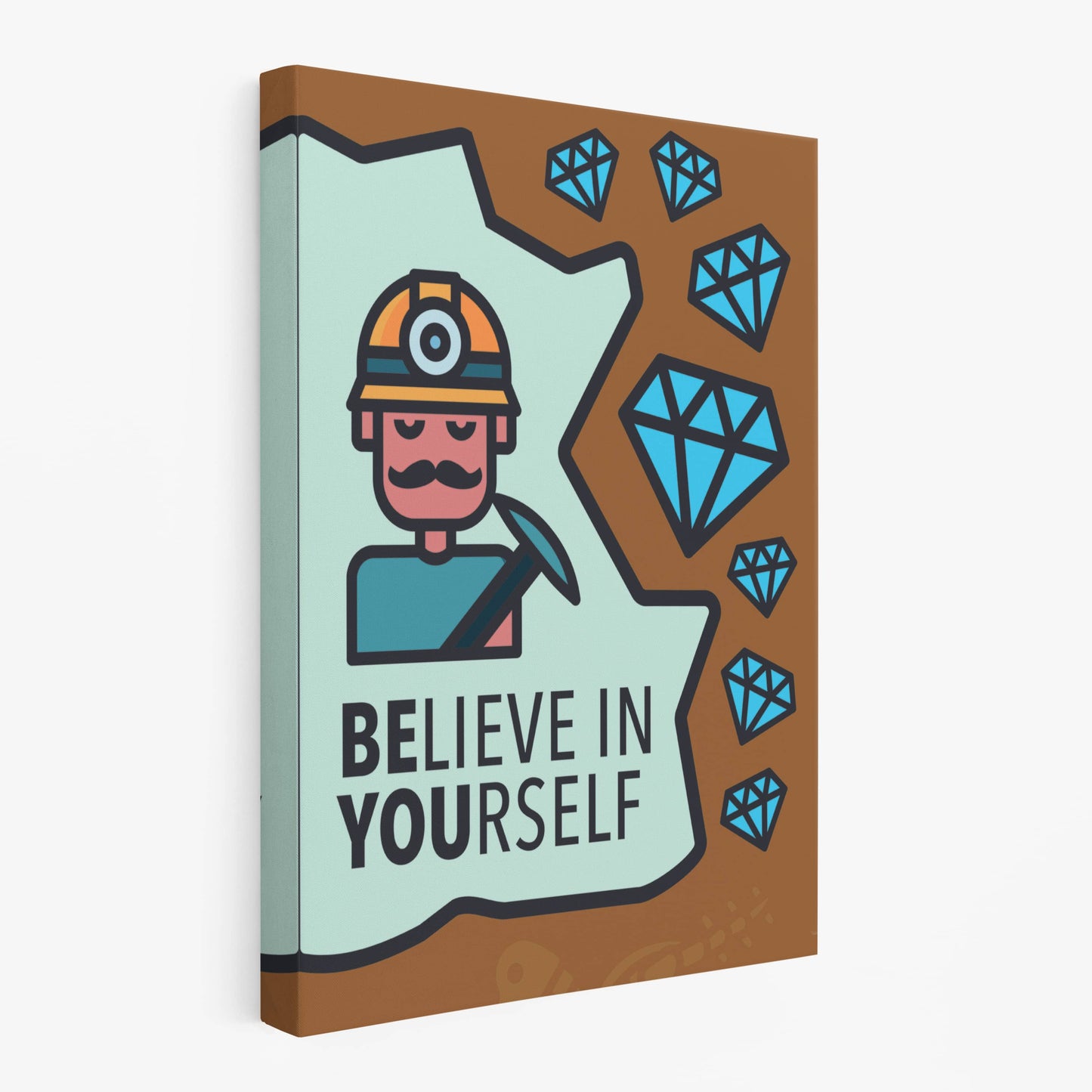 RYCANVAS Believe In Yourself Motivational Canvas Wall Art - Office Millionaire Pop Art Alec Monopoly Decor