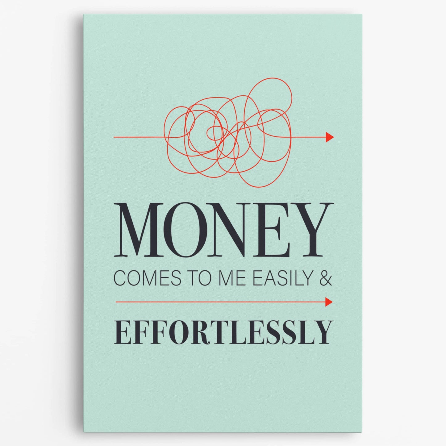 RYCANVAS Money Comes To Me Easily And Effortlessly Motivational Canvas Wall Art - Office Millionaire Pop Art Alec Monopoly Decor