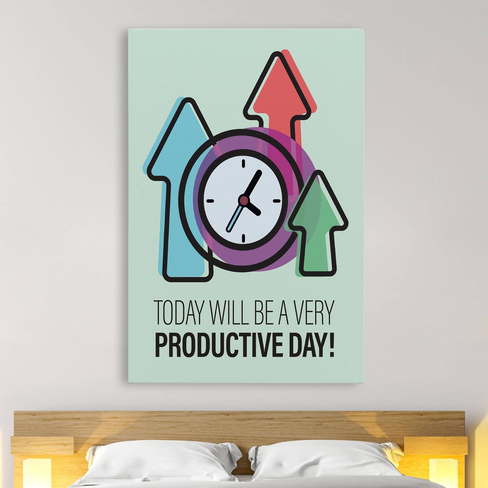 RYCANVAS Today Will Be A Very Productive Day! Motivational Canvas Wall Art - Office Millionaire Pop Art Alec Monopoly Decor