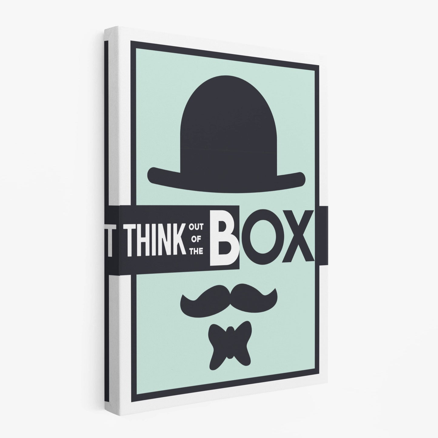 RYCANVAS Think Out Of The Box Motivational Canvas Wall Art - Office Millionaire Pop Art Alec Monopoly Decor