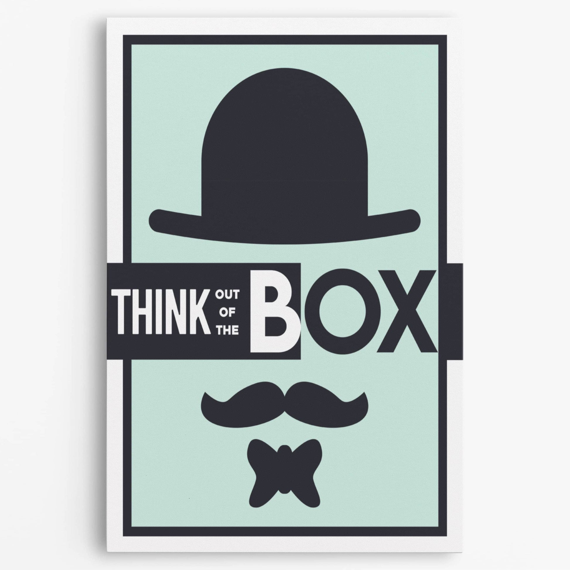 RYCANVAS Think Out Of The Box Motivational Canvas Wall Art - Office Millionaire Pop Art Alec Monopoly Decor