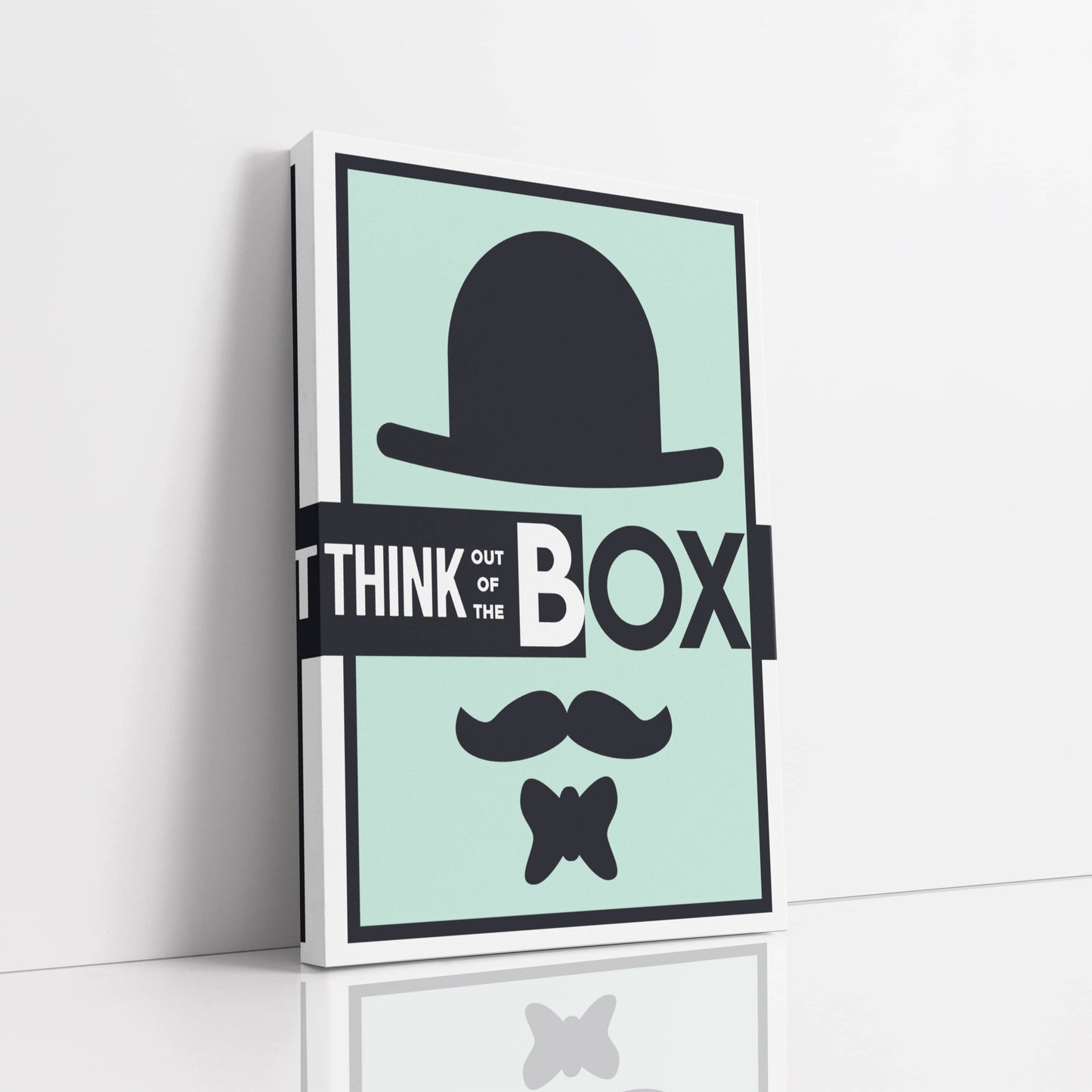 RYCANVAS Think Out Of The Box Motivational Canvas Wall Art - Office Millionaire Pop Art Alec Monopoly Decor