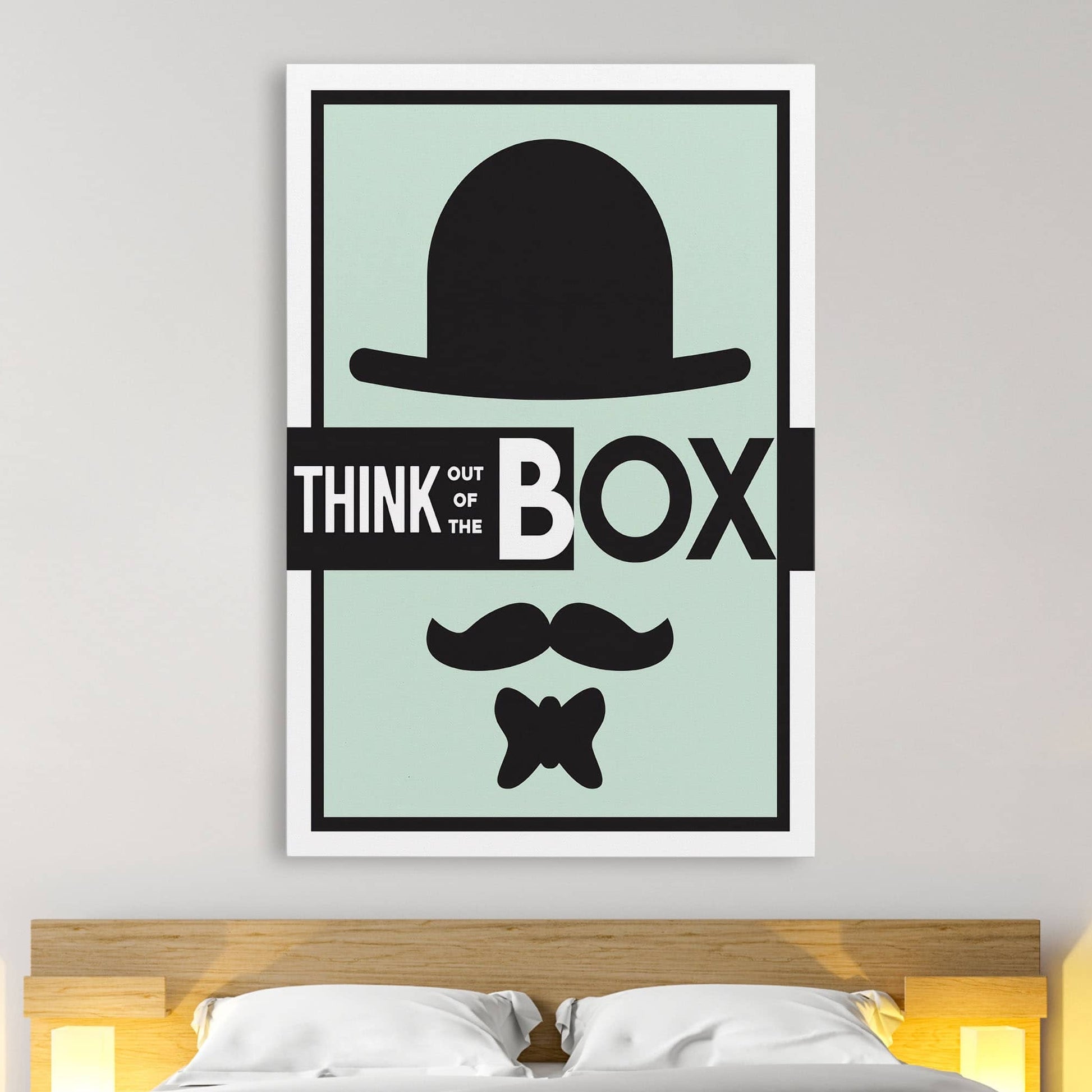 RYCANVAS Think Out Of The Box Motivational Canvas Wall Art - Office Millionaire Pop Art Alec Monopoly Decor