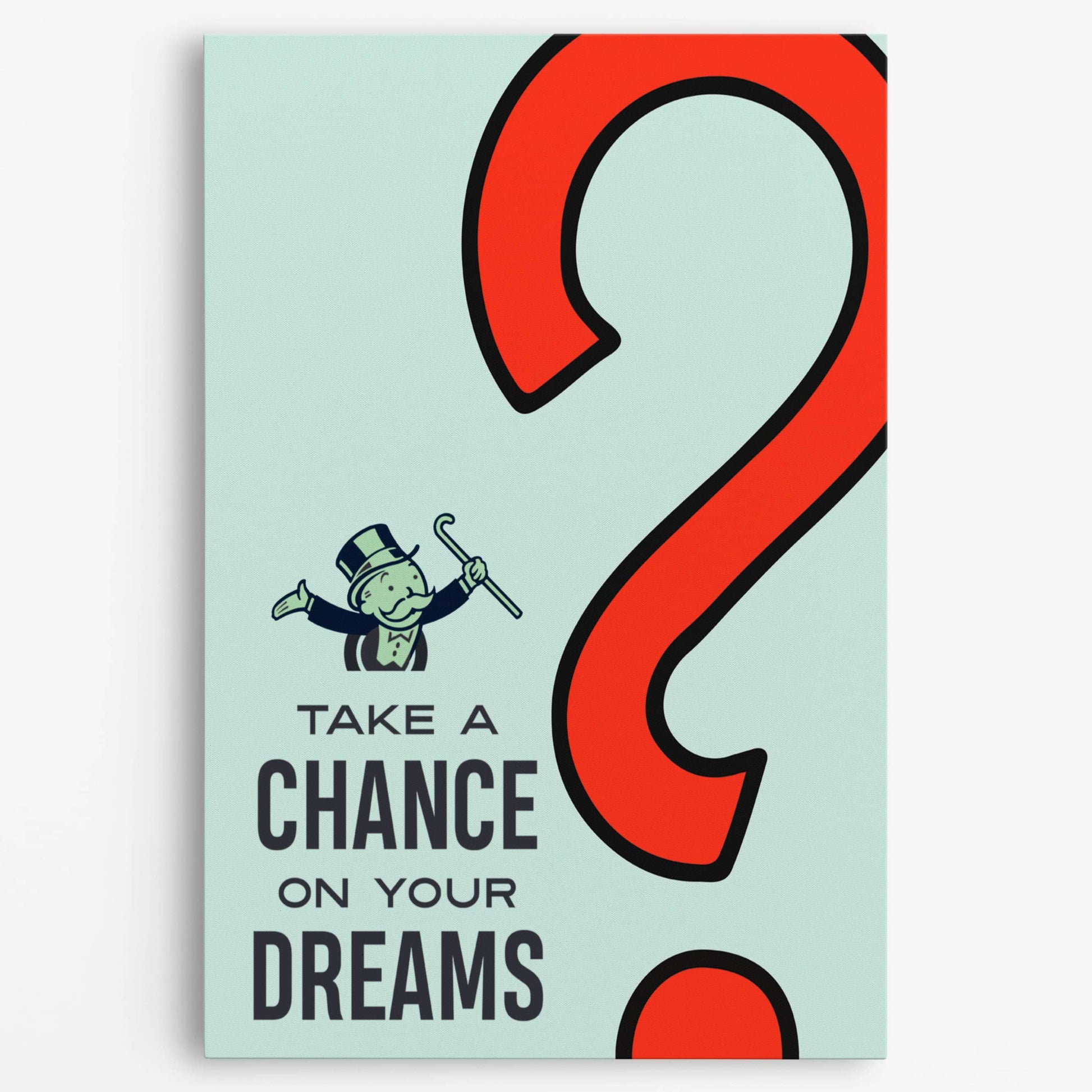 RYCANVAS Take A Chance On Your Dreams Motivational Canvas Wall Art - Office Millionaire Pop Art Alec Monopoly Decor