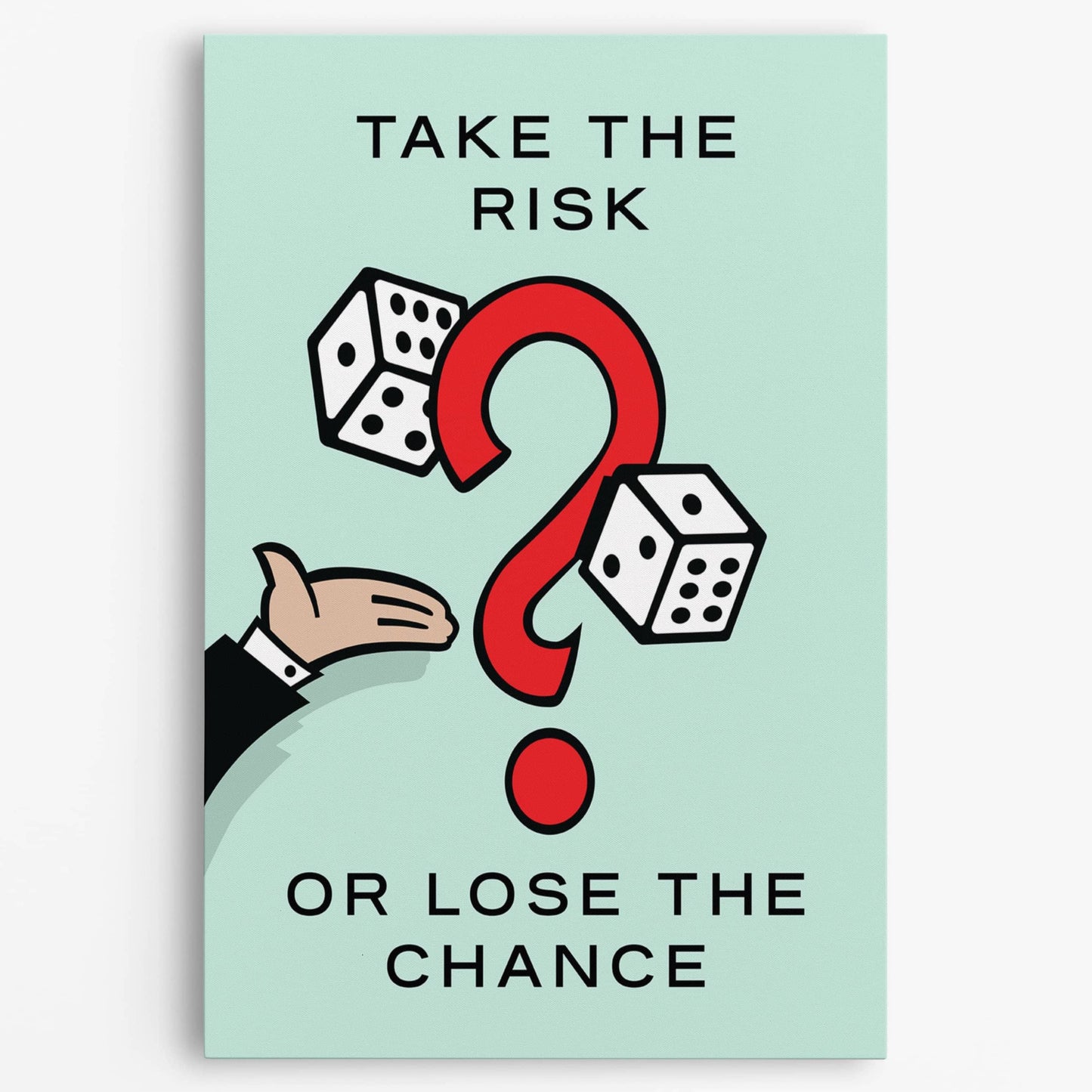 RYCANVAS Take The Risk Or Lose The Chance Motivational Canvas Wall Art - Office Millionaire Pop Art Alec Monopoly Decor