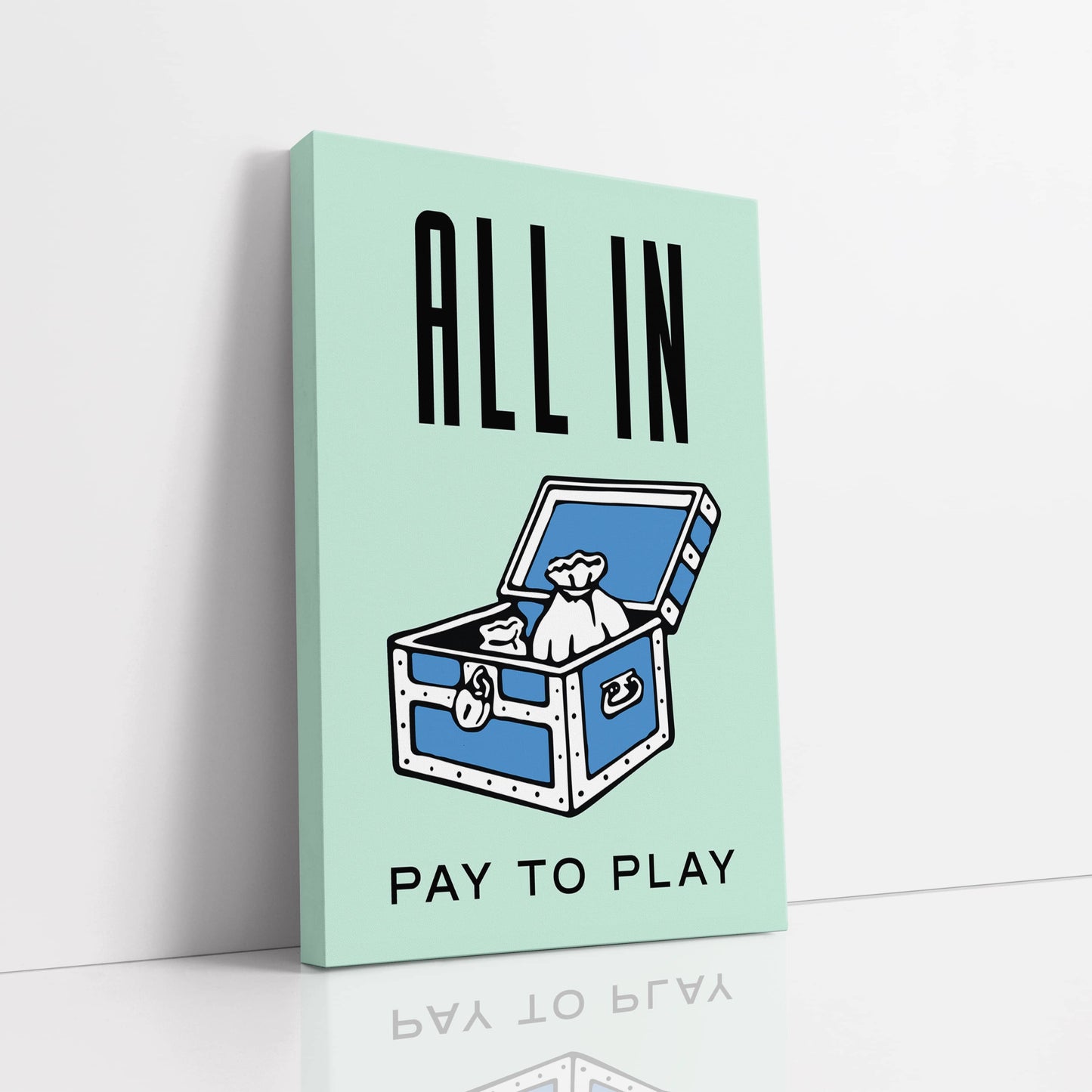 RYCANVAS All In Pay To Play Motivational Canvas Wall Art - Office Millionaire Pop Art Alec Monopoly Decor